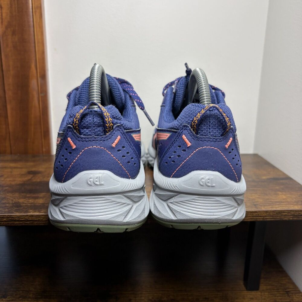 Size 8.5 Wide Womens - ASICS Gel Venture 9 Indigo Blue Papaya Trail Running Shoe - Picture 4 of 6